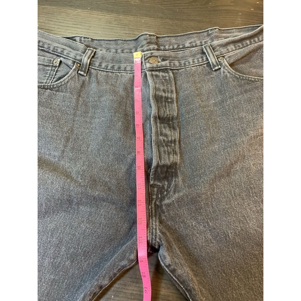 Levis 501xx Black Button Fly Jeans Mens Size 46x32 (44x28) Black‎ Patch Straight - Picture 11 of 13